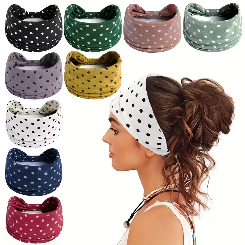 Diademas anudadas de lunares,  - Yoga Fitness Band reseña y precio