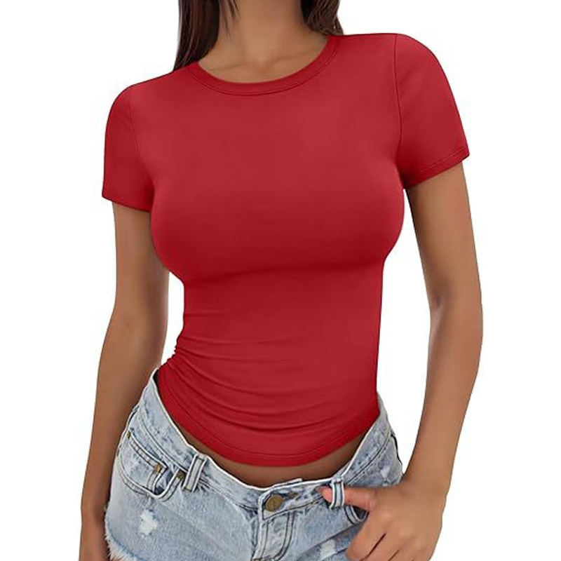 Camiseta de manga corta con cu - Yoga Fitness Training reseña y precio